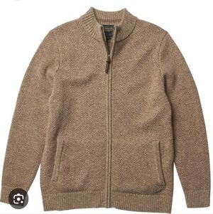 Pendleton Men’s Shetland Full Zip Cardigan Size XLarge Washable Wool Pockets Tan